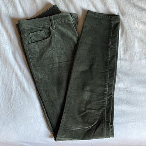 LOFT High Waist Skinny corduroy pants, olive green